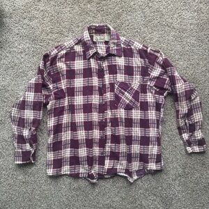 Purple and White 100% cotton flannel Shirt